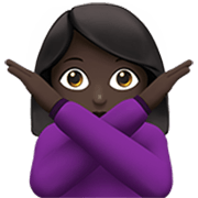 🙅🏿‍♀️ Emoji Frau mit überkreuzten Armen: dunkle Hautfarbe Apple iOS 17.4.