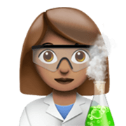 Émoji 👩🏽‍🔬 Scientifique Femme : Peau Légèrement Mate sur Apple iOS 17.4.
