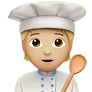 Émoji 🧑🏼‍🍳 Cuisinier (tous Genres) : Peau Moyennement Claire sur Apple iOS 17.4.
