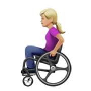 👩🏼‍🦽 Emoji Mulher Em Cadeira De Rodas Manual: Pele Morena Clara na Apple iOS 17.4.