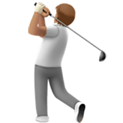 🏌🏽 Emoji Golfer(in): mittlere Hautfarbe Apple iOS 17.4.