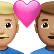 Émoji 👨🏼‍❤️‍👨🏽 Couple Avec Cœur - Homme: Peau Moyennement Claire, Homme: Peau Légèrement Mate sur Apple iOS 17.4.