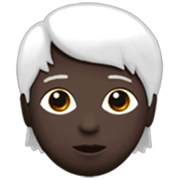 Émoji 🧑🏿‍🦳 Adulte : Peau Foncée Et Cheveux Blancs sur Apple iOS 17.4.