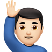 🙋🏻‍♂️ Emoji Homem Levantando A Mão: Pele Clara na Apple iOS 17.4.