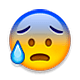 Emoji 😰 Faccina Blu Sudata su Apple iOS 4.0.