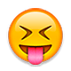 😝 Emoji Gesicht mit herausgestreckter Zunge und zusammengekniffenen Augen Apple iOS 4.0.