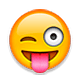 😜 Emoji Rosto Piscando E Com Língua Para Fora na Apple iOS 4.0.