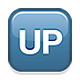 🆙 Emoji Schriftzug „UP!“ im blauen Quadrat Apple iOS 4.0.