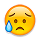😥 Emoji trauriges aber erleichtertes Gesicht Apple iOS 5.0.