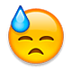 Emoji 😓 Faccina Sudata su Apple iOS 5.0.