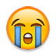 😭 Emoji Cara Llorando Fuerte en Apple iOS 5.0.