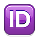🆔 Emoji Großbuchstaben ID in lila Quadrat Apple iOS 5.0.