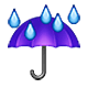 Émoji ☔ Parapluie Avec Gouttes De Pluie sur Apple iOS 5.0.