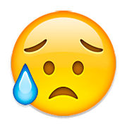 😥 Emoji Rosto Triste, Mas Aliviado na Apple iOS 5.1.