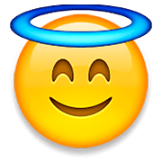 Emoji 😇 Faccina Con Sorriso E Aureola su Apple iOS 5.1.