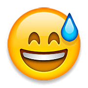 Emoji 😅 Faccina Con Un Gran Sorriso E Goccia Di Sudore su Apple iOS 5.1.
