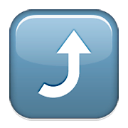 ⤴️ Emoji Flecha Derecha Curvándose Hacia Arriba en Apple iOS 6.0.
