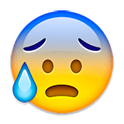 Emoji 😰 Faccina Blu Sudata su Apple iOS 6.0.