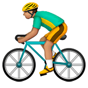 Émoji 🚴🏽 Cycliste : Peau Légèrement Mate sur Apple iOS 8.3.