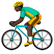 🚴🏿 Emoji Persona En Bicicleta: Tono De Piel Oscuro en Apple iOS 8.3.