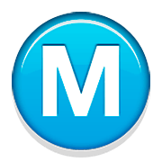Ⓜ️ Emoji Buchstabe „M“ in Kreis Apple iOS 8.3.