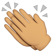 👏🏽 Emoji Manos Aplaudiendo: Tono De Piel Medio en Apple iOS 8.3.
