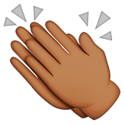 👏🏾 Emoji Mãos Aplaudindo: Pele Morena Escura na Apple iOS 8.3.