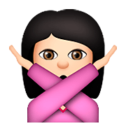 🙅🏻 Emoji Persona Haciendo El Gesto De «no»: Tono De Piel Claro en Apple iOS 8.3.