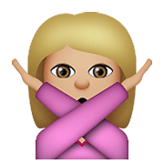 🙅🏼 Emoji Persona Haciendo El Gesto De «no»: Tono De Piel Claro Medio en Apple iOS 8.3.