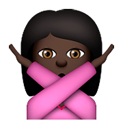 🙅🏿 Emoji Persona Haciendo El Gesto De «no»: Tono De Piel Oscuro en Apple iOS 8.3.