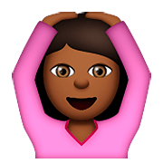 🙆🏾 Emoji Person mit Händen auf dem Kopf: mitteldunkle Hautfarbe Apple iOS 8.3.