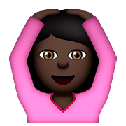 🙆🏿 Emoji Person mit Händen auf dem Kopf: dunkle Hautfarbe Apple iOS 8.3.