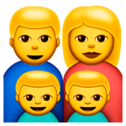 👨‍👩‍👦‍👦 Emoji Família: Homem, Mulher, Menino E Menino na Apple iOS 8.3.