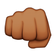 👊🏾 Emoji Soco: Pele Morena Escura na Apple iOS 8.3.