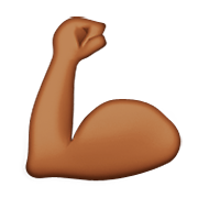 💪🏾 Emoji Bíceps Flexionado: Tono De Piel Oscuro Medio en Apple iOS 8.3.
