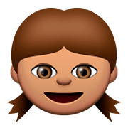👧🏽 Emoji Niña: Tono De Piel Medio en Apple iOS 8.3.