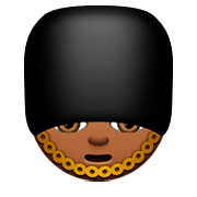 💂🏾 Emoji Guarda: Pele Morena Escura na Apple iOS 8.3.