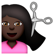 Émoji 💇🏿 Personne Qui Se Fait Couper Les Cheveux : Peau Foncée sur Apple iOS 8.3.
