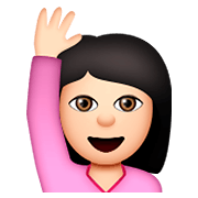 Emoji 🙋🏻 Persona Con Mano Alzata: Carnagione Chiara su Apple iOS 8.3.
