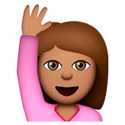 Émoji 🙋🏽 Personne Qui Lève La Main : Peau Légèrement Mate sur Apple iOS 8.3.