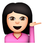 Emoji 💁🏻 Persona Al Punto Informazioni: Carnagione Chiara su Apple iOS 8.3.