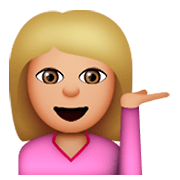 Emoji 💁🏼 Persona Al Punto Informazioni: Carnagione Abbastanza Chiara su Apple iOS 8.3.