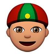 👲🏽 Emoji Mann mit chinesischem Hut: mittlere Hautfarbe Apple iOS 8.3.