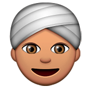 👳🏽 Emoji Persona Con Turbante: Tono De Piel Medio en Apple iOS 8.3.