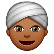👳🏾 Emoji Person mit Turban: mitteldunkle Hautfarbe Apple iOS 8.3.