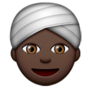👳🏿 Emoji Persona Con Turbante: Tono De Piel Oscuro en Apple iOS 8.3.