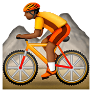 🚵🏾 Emoji Persona En Bicicleta De Montaña: Tono De Piel Oscuro Medio en Apple iOS 8.3.