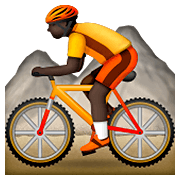 🚵🏿 Emoji Persona En Bicicleta De Montaña: Tono De Piel Oscuro en Apple iOS 8.3.