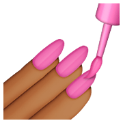 💅🏾 Emoji Pintarse Las Uñas: Tono De Piel Oscuro Medio en Apple iOS 8.3.