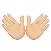 Emoji 👐🏼 Mani Aperte: Carnagione Abbastanza Chiara su Apple iOS 8.3.